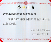  2003年最具成長性企業(yè)120強