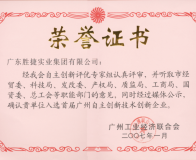 實業(yè)集團榮譽證書(自主創(chuàng)新技術(shù)創(chuàng)新企業(yè))