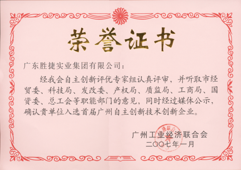 實(shí)業(yè)集團(tuán)榮譽(yù)證書(shū)(自主創(chuàng)新技術(shù)創(chuàng)新企業(yè))